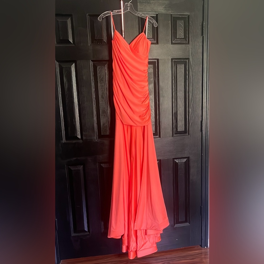 Sherri Hill hi/low prom dress. Size 2. Tangerine.